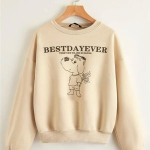 cute snoopy soft sweater crew neck